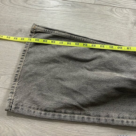 Zara Mid Rise Gray Cargo Jeans Pants with Pockets - Picture 14 of 14